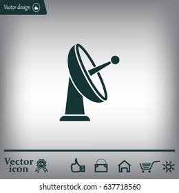 Radar Vector icon satellite dish tv technology.