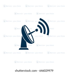 Radar Vector icon satellite dish tv technology.