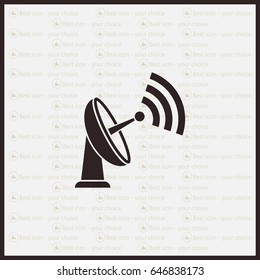 Radar Vector icon satellite dish tv technology.