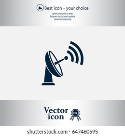 Radar Vector icon satellite dish tv technology.