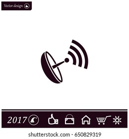 Radar Vector icon satellite dish tv technology.