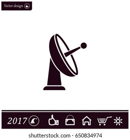Radar Vector icon satellite dish tv technology.