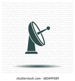 Radar Vector icon satellite dish tv technology.