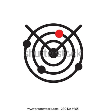 Radar vector icon. Radar search flat sign design. Military radar symbol pictogram. UX UI icon