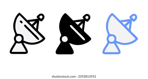 Radar vector icons. Signal concentric circles. Sonar sound waves isolated on white background. Fat style vector illustration EPS 10.