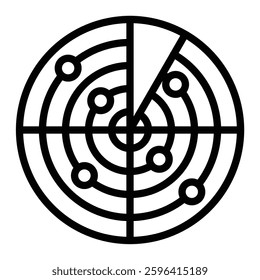 Radar Vector Line Icon Design
