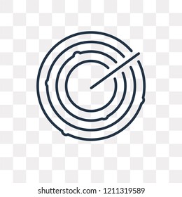 Radar vector outline icon isolated on transparent background, high quality linear Radar transparency concept can be used web and mobile