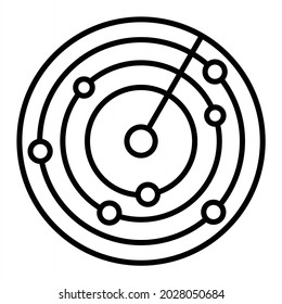 Radar Vector Outline Icon Isolated On White Background
