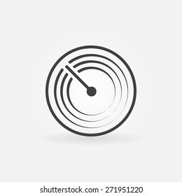 Radar Vector Simple Icon - Black Sonar Symbol Or Logo