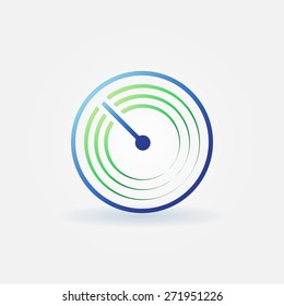 Radar Vector Simple Icon - Bright Sonar Sign Or Logo