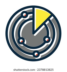 Radar Vector Thick Line Filled Dark Colors Icons For Personal And Commercial Use.
