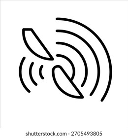 Um contorno de ondas de radar em fundo branco logotipo vetorial