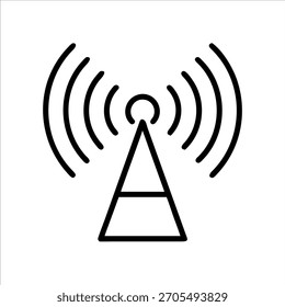 Un contorno de ondas de radar en el logotipo de Vector de fondo blanco