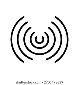 Um contorno de ondas de radar em fundo branco logotipo vetorial