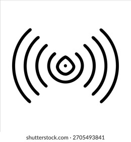 Um contorno de ondas de radar em fundo branco logotipo vetorial