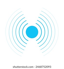 Radar and Wi-Fi Vector Icons: Wi-Fi Signal Circles, Sonar Sound Waves, Wireless Technology Digital Radar or Sonar Vector.