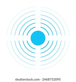 Radar and Wi-Fi Vector Icons: Wi-Fi Signal Circles, Sonar Sound Waves, Wireless Technology Digital Radar or Sonar Vector.