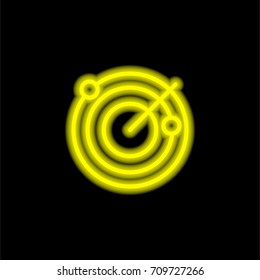 Radar yellow glowing neon ui ux icon. Glowing sign logo vector