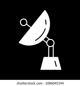 Radars antenna icon. Silhouette Radars antenna vector icon for web design isolated on black background