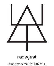 Radegast. Ancient slavic pagan symbol. God of warriors. Deity of battle glory and war among the northern and western Slavs. Vector Illustration.