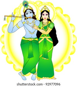 Radha and Krishna (vector image)