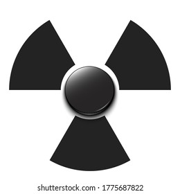 Radiaction symbol with hockey puck. Caution radioactive danger sign. Hockey quarantined. Cancellation of sports tournaments. Vector illustratio