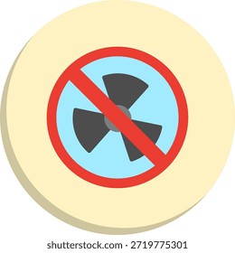 Radiactive Flat Circle Style Icon