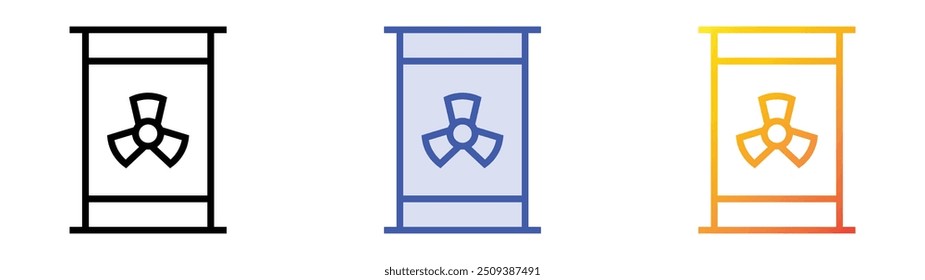 radiactive icon. Linear, Blue Fill and Gradient Style Design Isolated On White Background