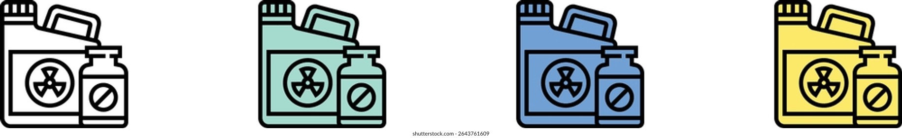 radiactive icon. Outline, Green, Blue and Yellow Style Design Isolated On White Background