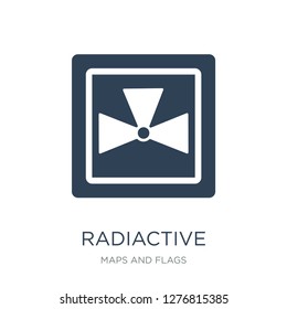 radiactive icon vector on white background, radiactive trendy filled icons from Maps and Flags collection, radiactive vector illustration