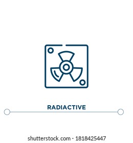 radiactive outline vector icon. simple element illustration. radiactive outline icon from editable chemistry concept. can be used for web and mobile
