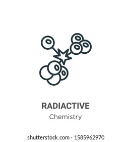 Radiactive outline vector icon. Thin line black radiactive icon, flat vector simple element illustration from editable chemistry concept isolated on white background