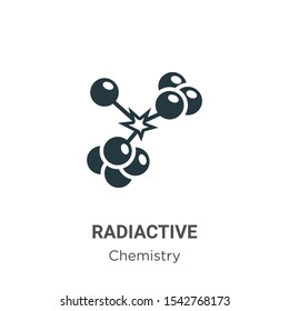 Radiactive vector icon on white background. Flat vector radiactive icon symbol sign from modern chemistry collection for mobile concept and web apps design.