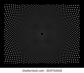 radial abstract dot pattern recursive 3d tunnel