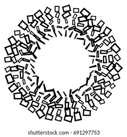 Radial abstract element, abstract geometric motif, element, mandala to use in fashion, web or print illustrations