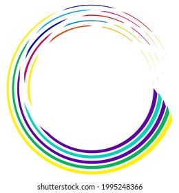 Radial abstract geometric circle desugn element. Circular shape design