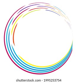 Radial abstract geometric circle desugn element. Circular shape design