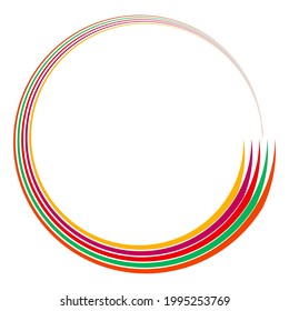 Radial abstract geometric circle desugn element. Circular shape design