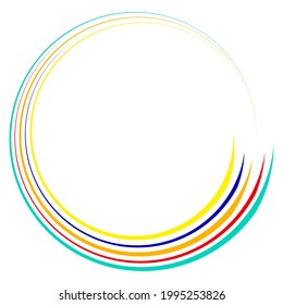Radial abstract geometric circle desugn element. Circular shape design