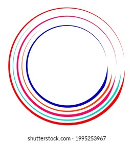 Radial abstract geometric circle desugn element. Circular shape design