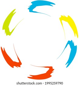 Radial abstract geometric circle desugn element. Circular shape design
