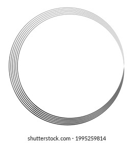 Radial abstract geometric circle desugn element. Circular shape design