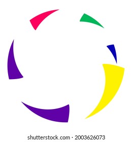 Radial abstract geometric circle desugn element. Circular shape design