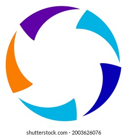 Radial abstract geometric circle desugn element. Circular shape design