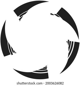 Radial abstract geometric circle desugn element. Circular shape design