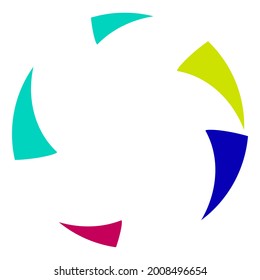 Radial abstract geometric circle desugn element. Circular shape design