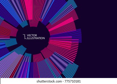 Radial abstract graphic, vector background.