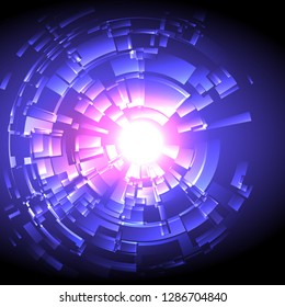 Radial abstract graphics, vector illustration.