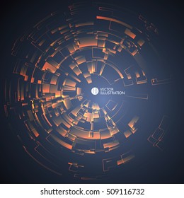 Radial abstract graphics, vector illustration.