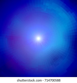 Radial abstract matrix background stylized galaxy with glow. The light at the end of the tunnel